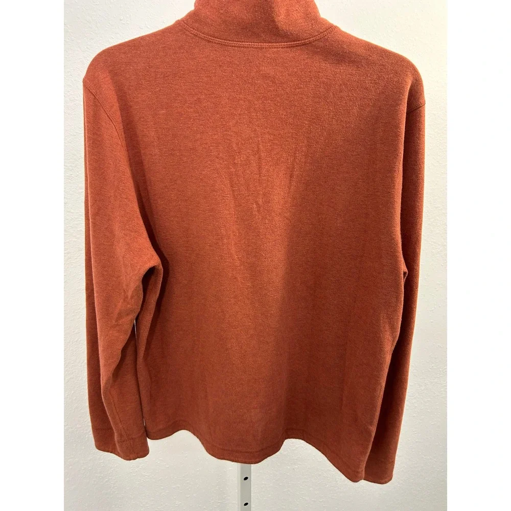 Banana‎ Republic Mens Quarter Zip Pullover Sweater Rust Orange Heathered Large